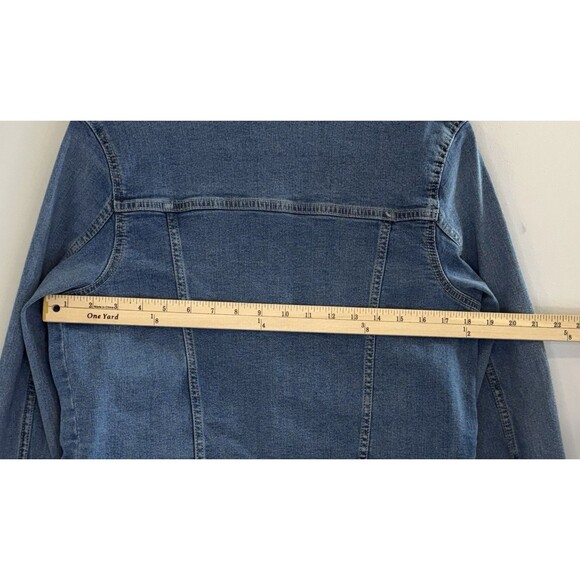 Old Navy Kids Denim Jacket XL 14-16 Classic Blue Jean Trucker Style Stretch - Picture 5 of 8